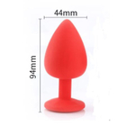 Розовая анальная пробка Оки-Чпоки с кристаллом - 9,4 см.