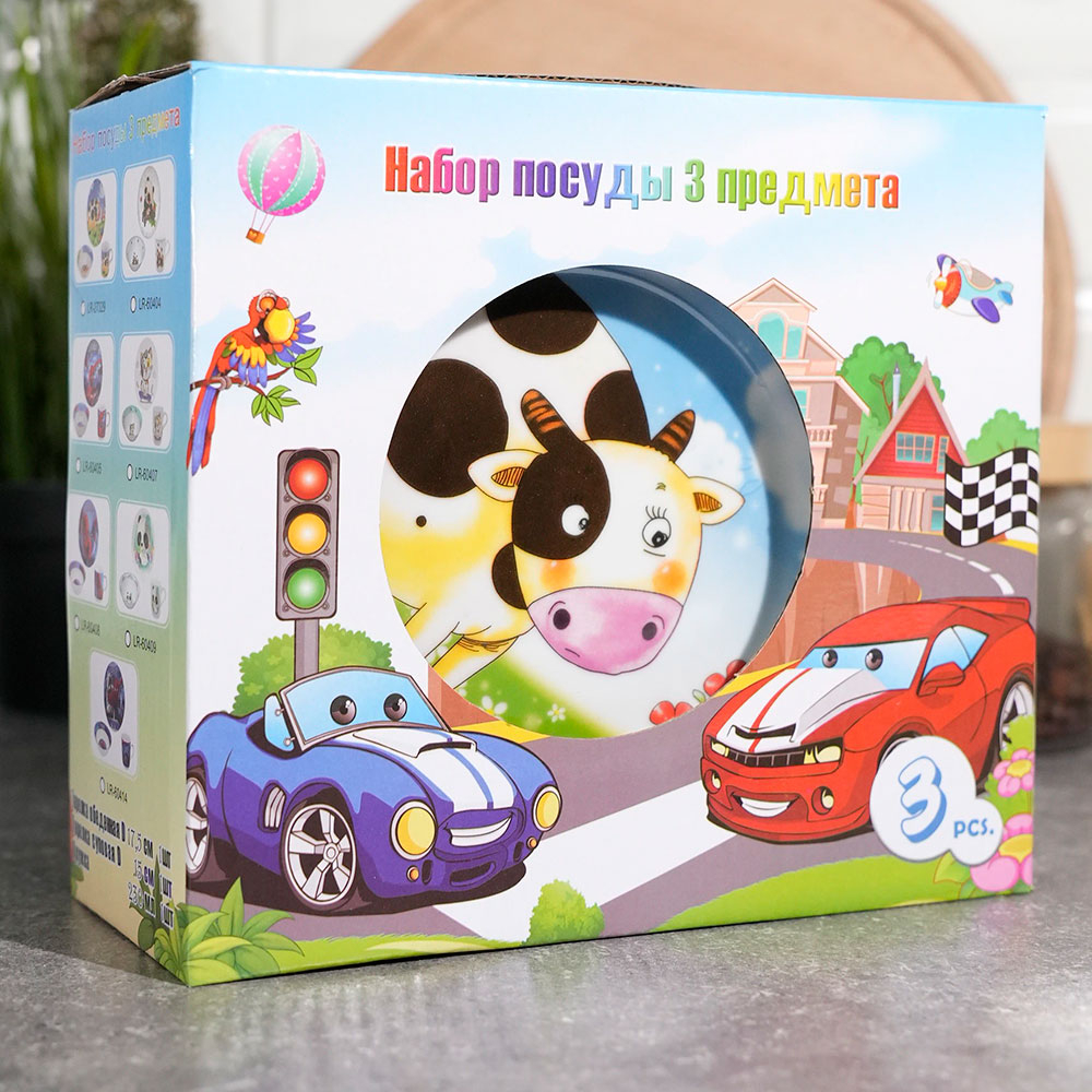 Набор детской посуды 3 предмета "Корова" LR 27329