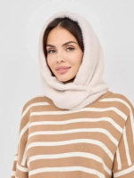 Капор зимний вязаный капюшон на флисе