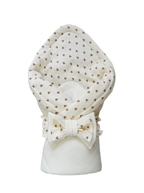 Муслиновый конверт "Сердечки"