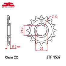 JT JTF1537.16RB звезда передняя (ведущая), 16 зубьев