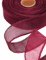 Лента Льняная 4см х 28м с проволокой (Фиолетовый)