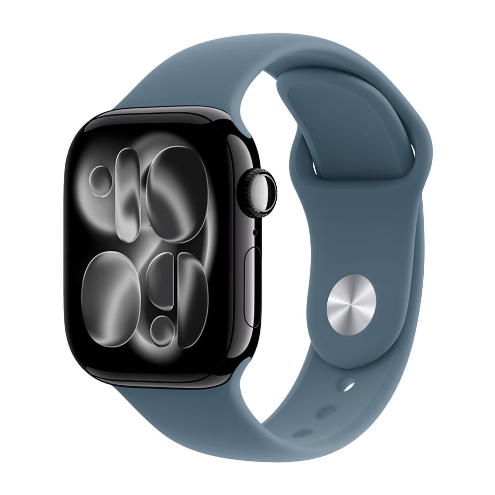 Умные часы Apple Watch Series 11 GPS, 42mm, Jet Black Aluminium Case with Anchor Blue Sport Band, M/L