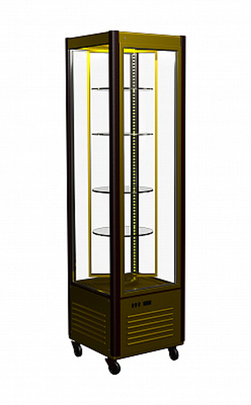 Кондитерская витрина Carboma Latium D4 VM 400-2 (R400Cвр Люкс коричнево-золотой, 1/2, INOX)