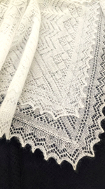 Оренбургский пуховый платок П3-120-01 белый отбеленный