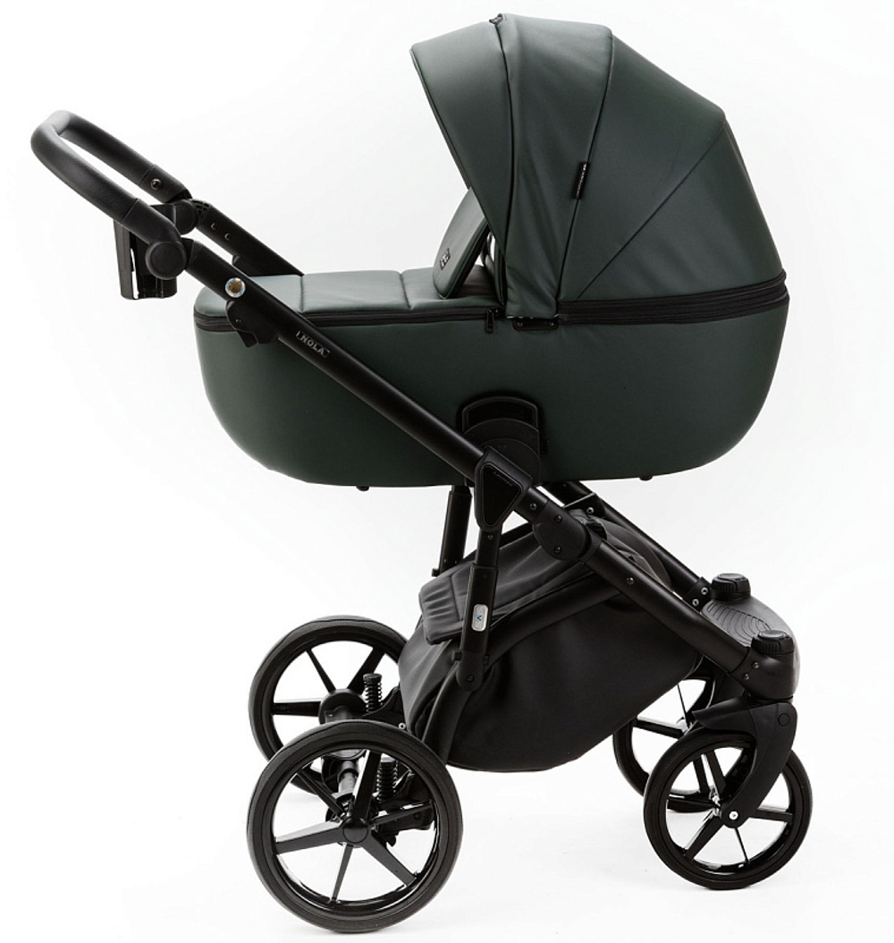 Детская коляска Adamex Nola Deluxe 2 в 1 N-SA29 (Т. ЗЕЛЕНЫЙ КОЖА)