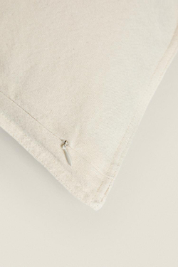 ZARA HOME ЛЬНЯНОЙ ЧЕХОЛ НА ПОДУШКУ, ЖЕЛТОВАТО-БЕЛЫЙ
