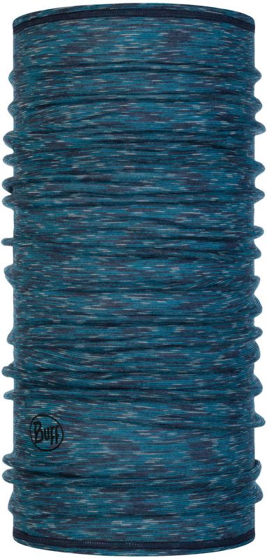 Тонкий шерстяной шарф-труба Buff Wool lightweight Lake Blue Multi Stripes Фото 1