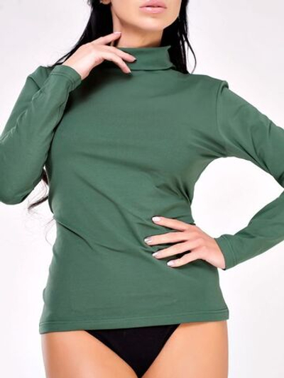 Однотонная хлопковая водолазка (Размер: S) (Цвет: бордовый)