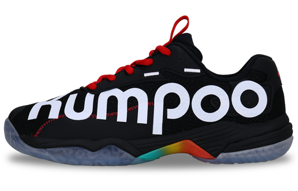 KUMPOO Flip Light Wheel D72 Cushioning Breathable Coverage Support Lightweight Low top Badminton Shoes Unisex Black