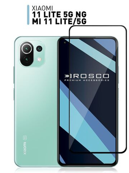 Защитное стекло ROSCO для Xiaomi Mi 11 Lite;Xiaomi Mi 11 Lite 5G;Xiaomi 11 Lite 5G NE оптом (арт. XM-MI11L-FSP-GLASS-BLACK)