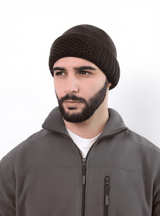 Тактическая вязаная балаклава шапка зимняя Олива