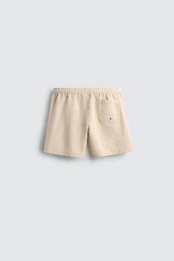 ZARA ДЛИННЫЕ ПЛАВКИ ИЗ ЖАТОЙ ТКАНИ, КАМЕННЫЙ