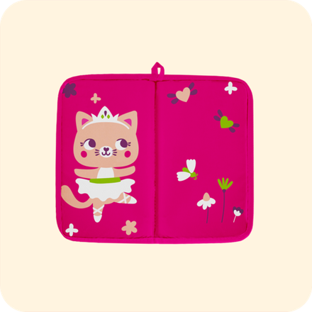 Коврик в садик для переобувания 30х36 см, Кошечка балерина (фуксия)