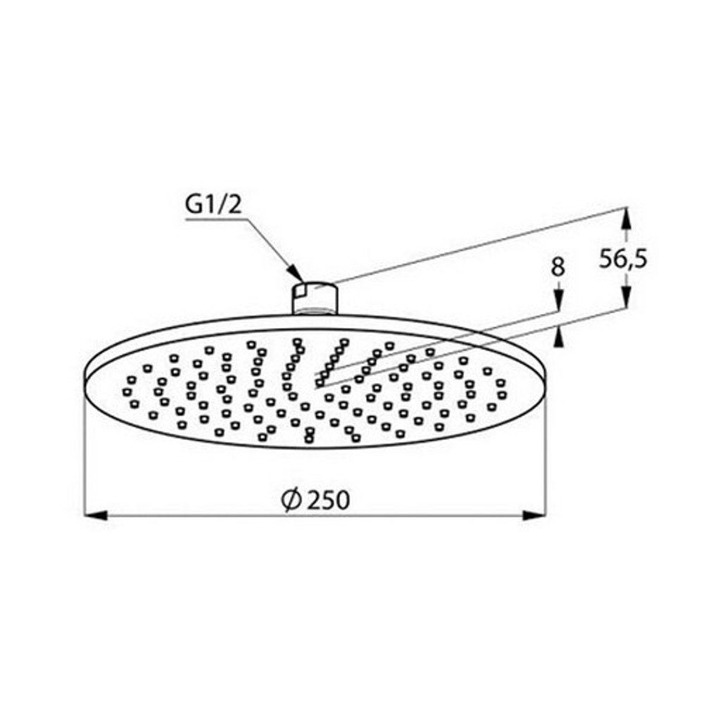 Верхний душ Kludi A-Qa круглый, плоский, 250 мм, хром 6432505-00