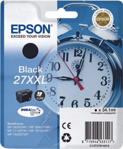 Epson Alarm clock 27XXL DURABrite Ultra Подлинный Черный 1 шт C13T27914010