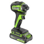 Винтоверт ударный акк. Greenworks ID3170, 24V, б/щет, 0-3200об/мин, 4000 уд/мин, HEX 1/4, 170Нм,2х2Ач,ЗУ,кор (3804907CUС)