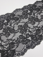 Кружево эластичное черное КС49 (22 см)