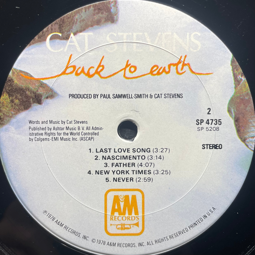 Cat Stevens ‎– Back To Earth (США 1978г.)
