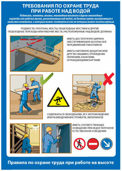 Требования по охране труда при работе над водой