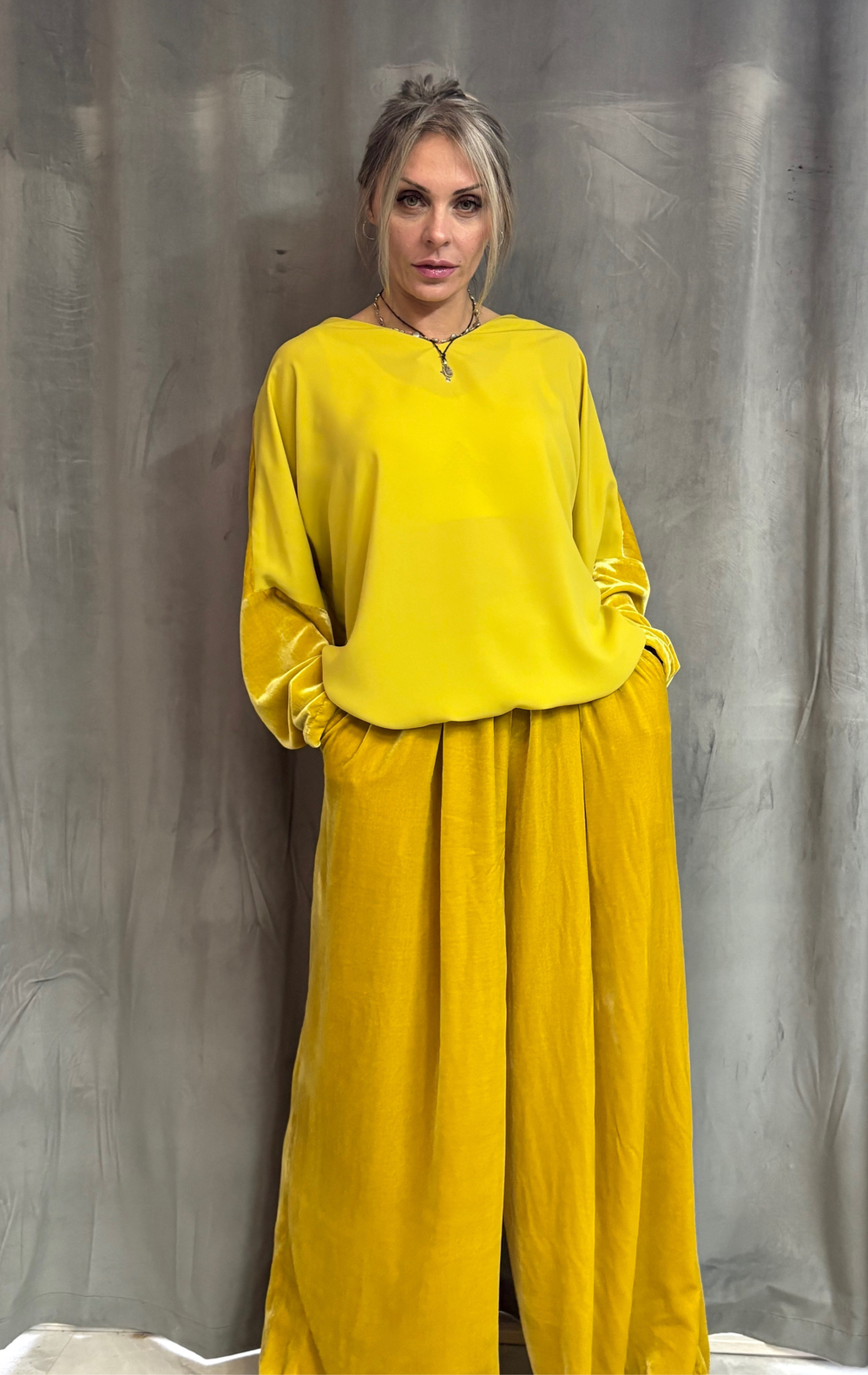 Палаццо /бархат /50% шелк /50% хб