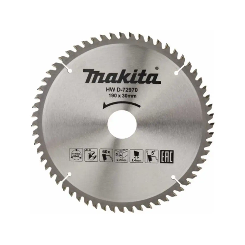 Пильный по алюминию 190x30/20x2.2/1.4x60T Makita D-72970