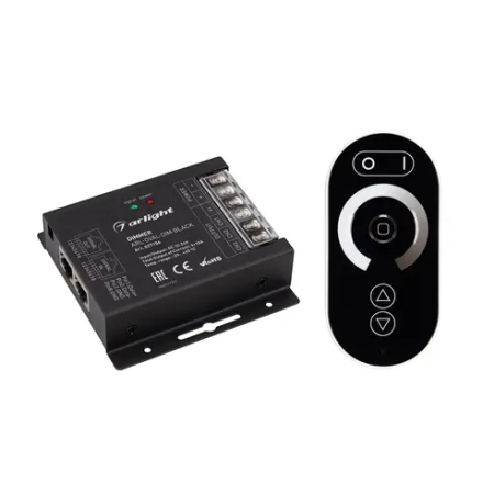 Диммер ARL-OVAL-DIM Black (12-24V, 3x10A, ПДУ Овал, RF, RJ45) (Arlight, IP20 Металл, 3 года) 027156