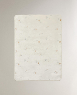 Zara Home плед детский из полиэстера, кремовый, 90x120 см