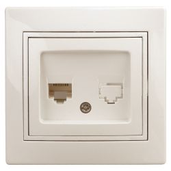 Розетка Intro Plano 1-303-02 информационная RJ45 IP20 СУ слоновая кость | Intro Plano