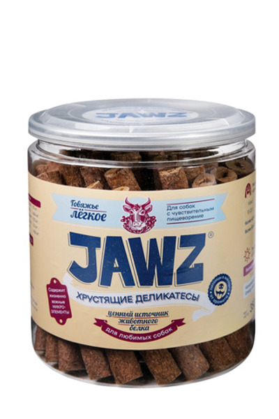 Jawz лакомство для собак хрустящие деликатесы говяжье лёгкое