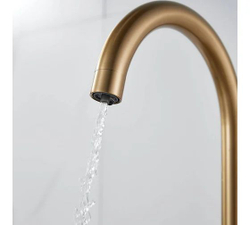 Смеситель для кухни с подключением фильтра питьевой воды, золотой сатин, Shevanik S128G