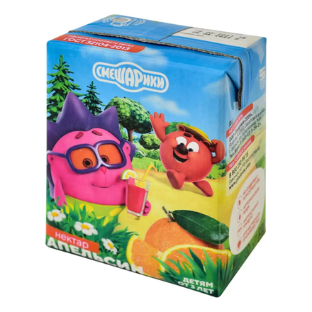 Напиток Смешарики Нектар апельсин 200 мл