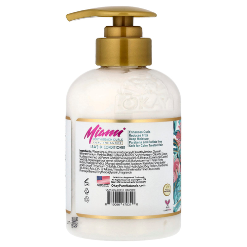 Okay Pure Naturals, Miami South Beach Curls, кондиционер, усиливающий локоны с кокосом, 354,8 мл (12 унций)