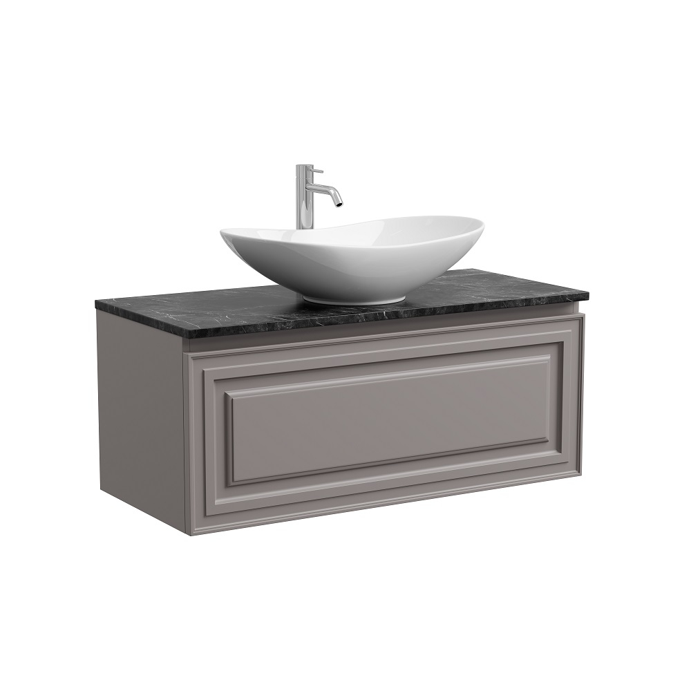 Тумба подвесная Sancos Very, Doha Soft 995х445х406, под столешницу с отверстием под смеситель, цвет Black Sky