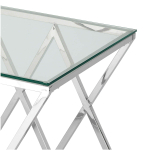 Столик журнальный LA ALTA LIVIA прозрачное стекло 55*55*55, каркас серебро