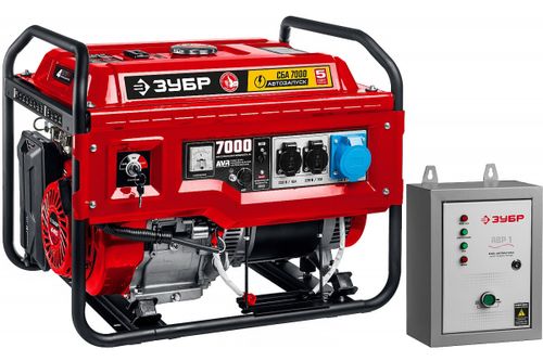Генератор бензиновый ЗУБР СБА-7000 - [6.5 кВт / 220V] с АВР