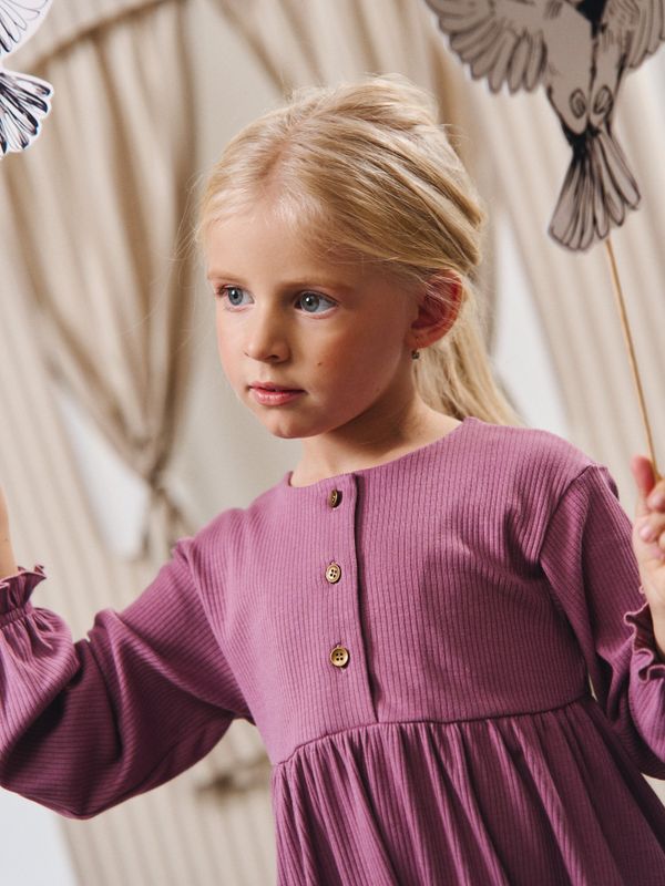 Платье в рубчик для девочки 