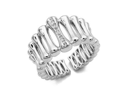 Кольцо "Bamboo" 13,5мм, со стразами, разъемное