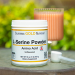 California Gold Nutrition, L-серин в порошке, аминокислота AjiPure, с нейтральным вкусом, 454 г (1 фунт)
