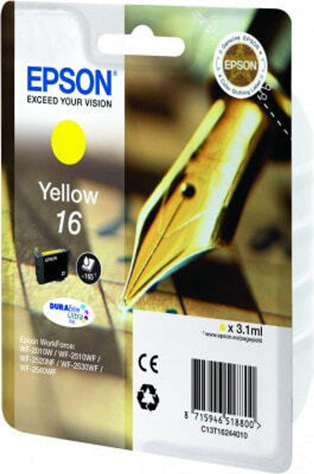 Epson Pen and crossword Singlepack Yellow 16 DURABrite Ultra Ink C13T16244010
