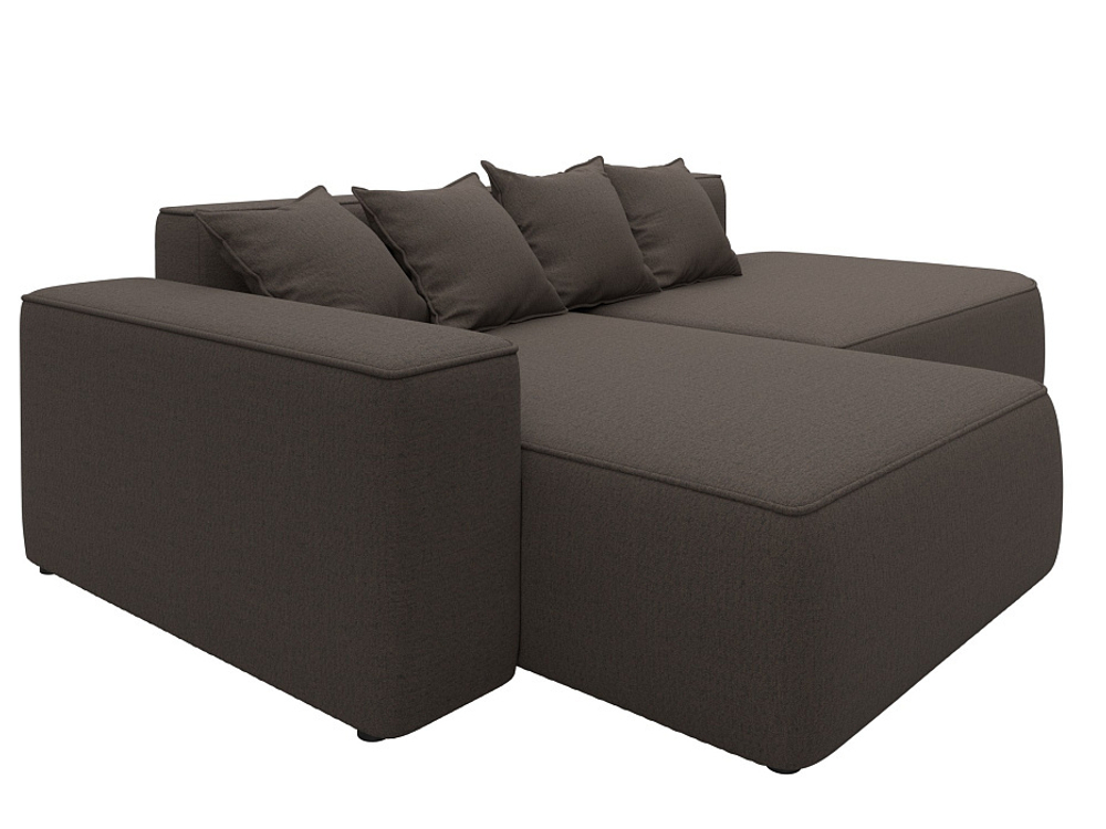 Диван угловой Лига-065 угол левый РОГОЖКА Амур 05 коричневый