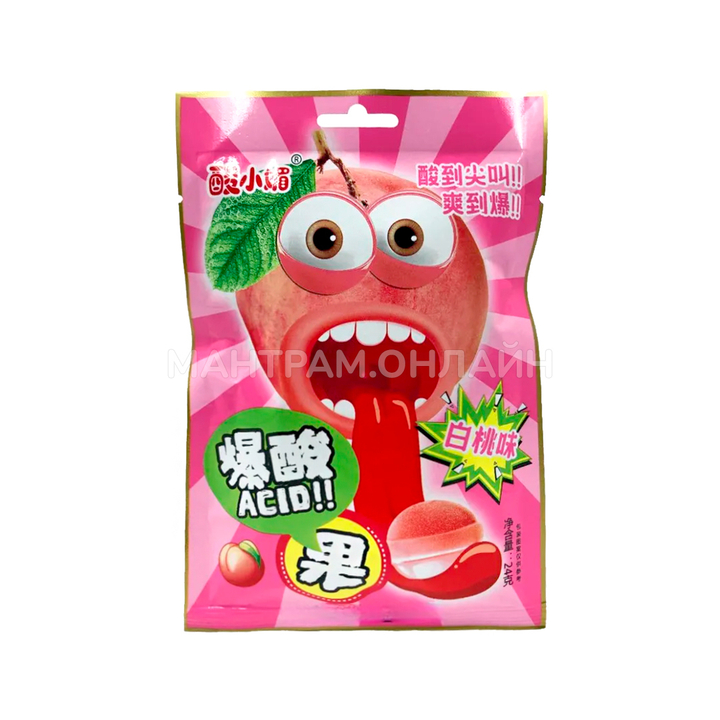 СТОП-ЦЕНА Карамель кислая Dongxu Acid вкус персик 24 г