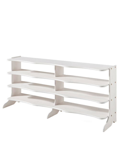 Обувница деревянная Твист из массива сосны, белый воск