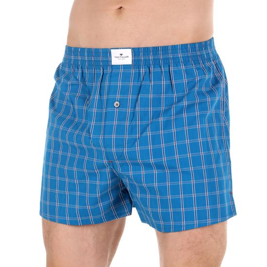 Мужские трусы-шорты синие в клетку набор 2в1 Tom Tailor 70249/6061 640