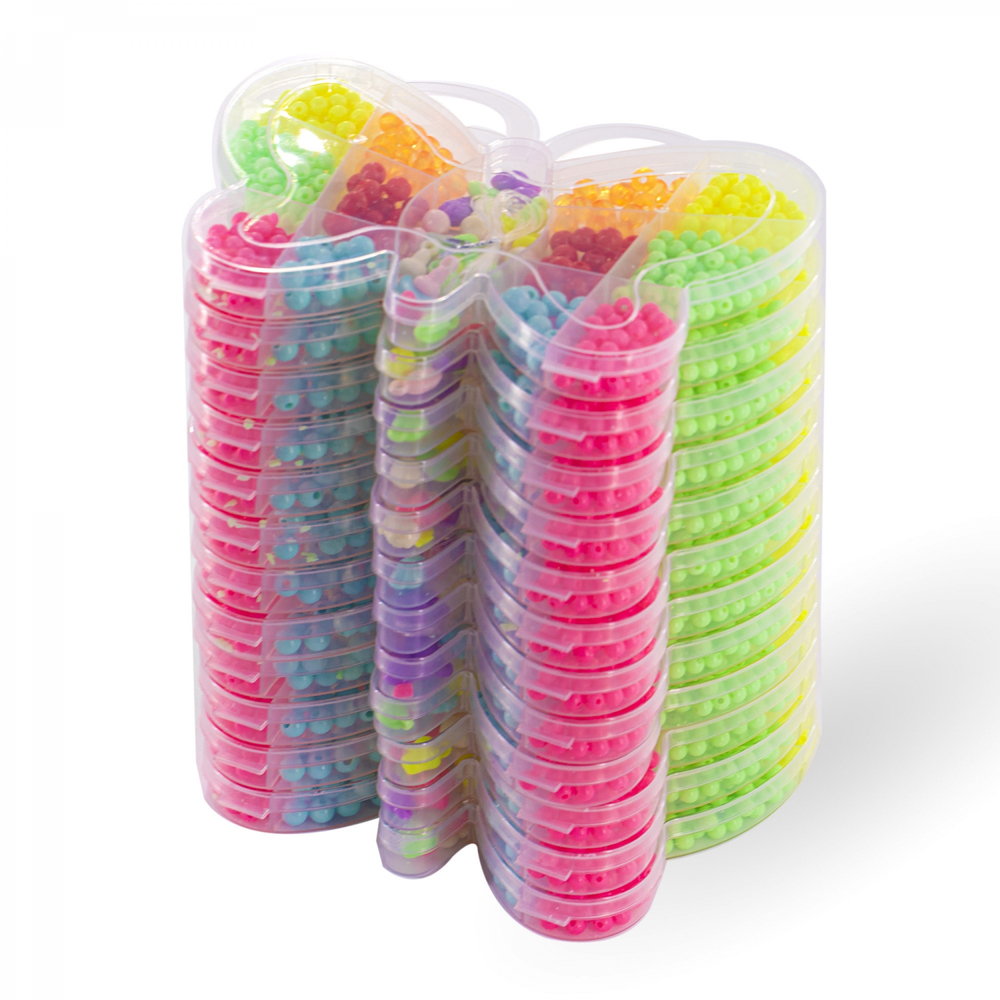 Набор для создания украшений-бусины Alingar, 145х185х20 мм, "Butterfly", 3 вида бусин, подвески, 1х1,8 м леска, пластик.пенал