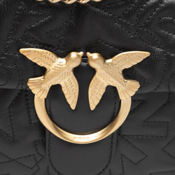 MINI LOVE BAG PUFF STITCHED LOGO – black