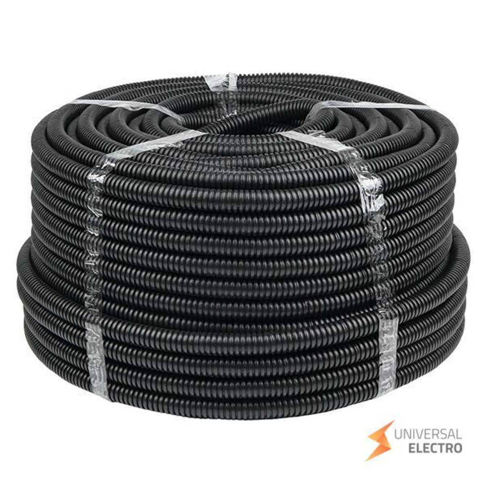 Труба гофр, ПНД с протяжкой d20 мм (100 м) черная EKF-Plast