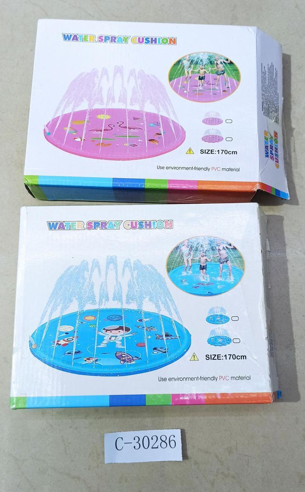 Фонтан-батут 170 см, 2 цвета микс, с-30286