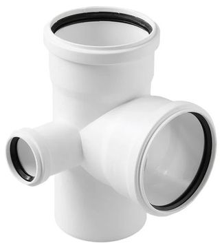 Крестовина двухплоскостная Sinikon Comfort 110x110x50 мм 87° левая канализационная (арт. 512033.K)