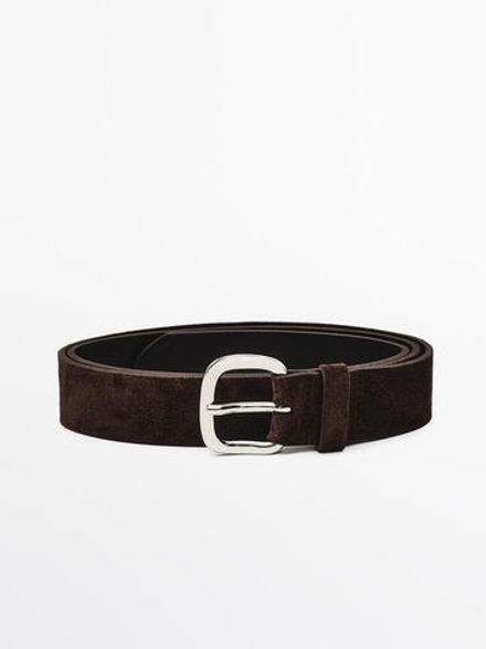 Massimo Dutti Ремень из мягкой кожи наппа, коричневый